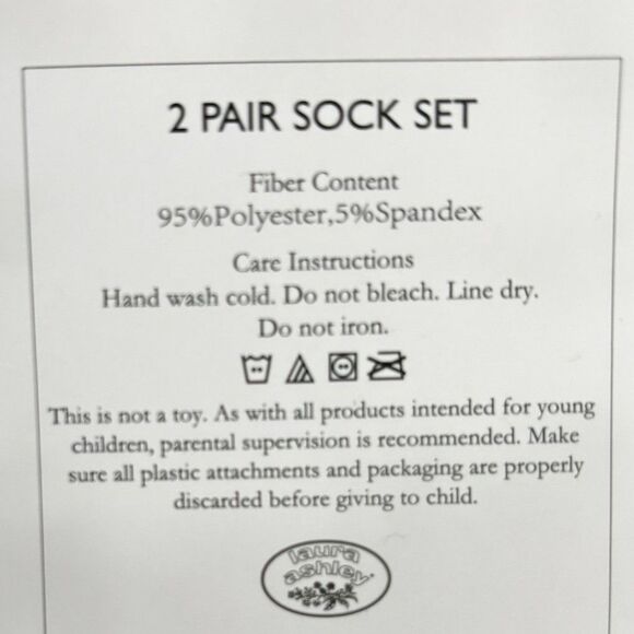 Laura Ashley Baby Gingerbread & Santa 2 Pair 0-12 Mos. Infant Christmas Sock Set - Picture 3 of 3